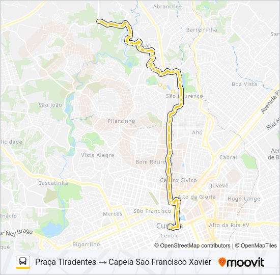 Mapa da linha 181 MATEUS LEME de ônibus