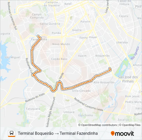 545 TRABALHADOR Bus Line Map