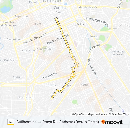 Mapa da linha 561 GUILHERMINA de ônibus