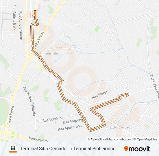 Mapa da linha 637 SANTA JOANA de ônibus