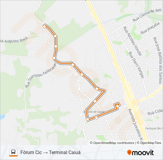 Mapa da linha 721 MÁRIO JORGE de ônibus