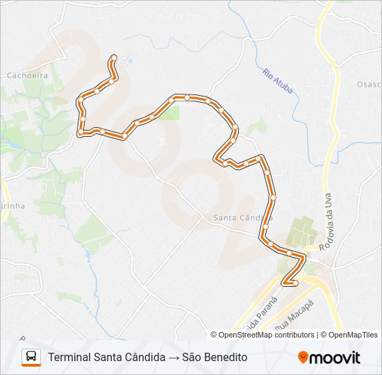Mapa da linha 236 SÃO BENEDITO de ônibus
