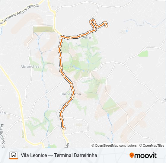 Mapa da linha 242 VILA LEONICE de ônibus