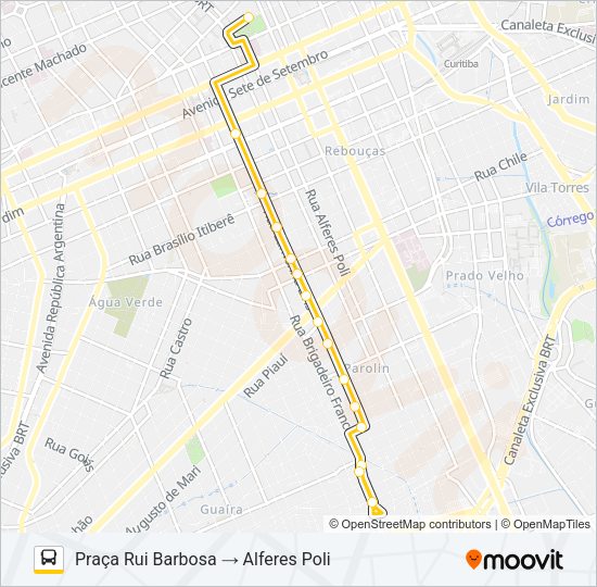 Mapa da linha 560 ALFERES POLI de ônibus