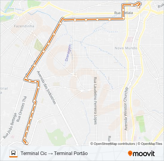 Mapa de 612 PORTÃO / CIC de autobús