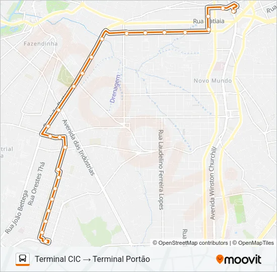 612 PORTÃO / CIC Bus Line Map
