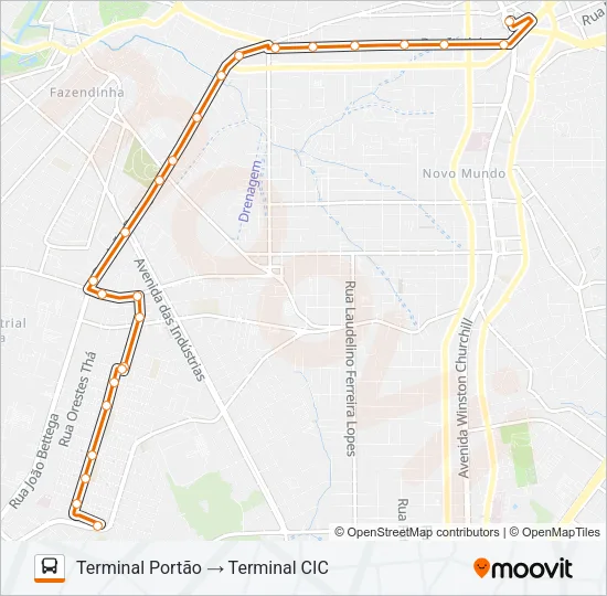 612 PORTÃO / CIC Bus Line Map