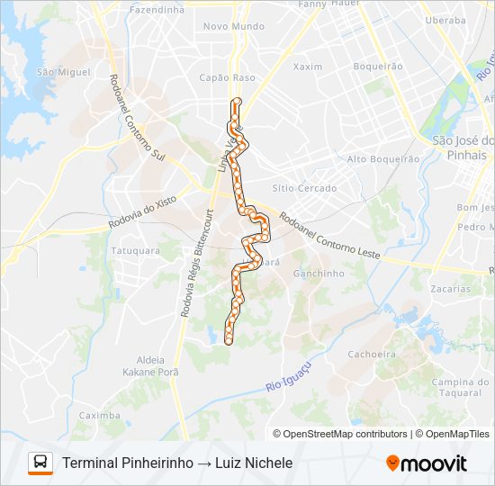 Mapa da linha 641 LUIZ NICHELE de ônibus