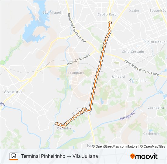 Mapa da linha 690 VILA JULIANA de ônibus