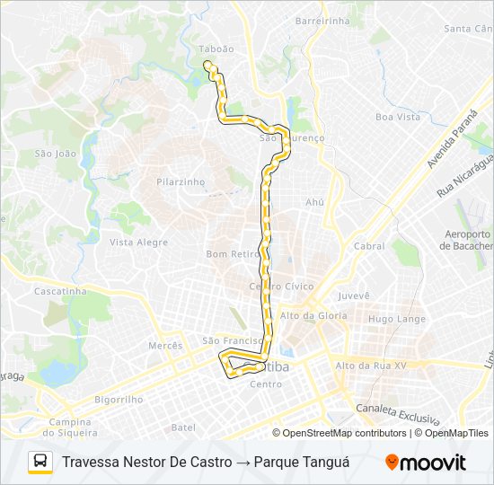 Mapa da linha 176 PARQUE TANGUÁ de ônibus