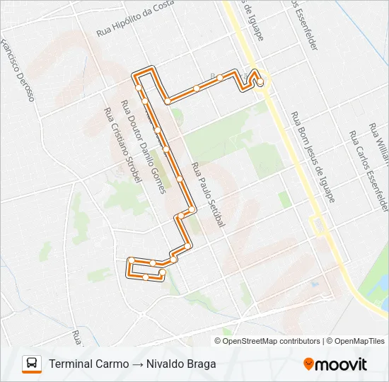 521 NIVALDO BRAGA Bus Line Map