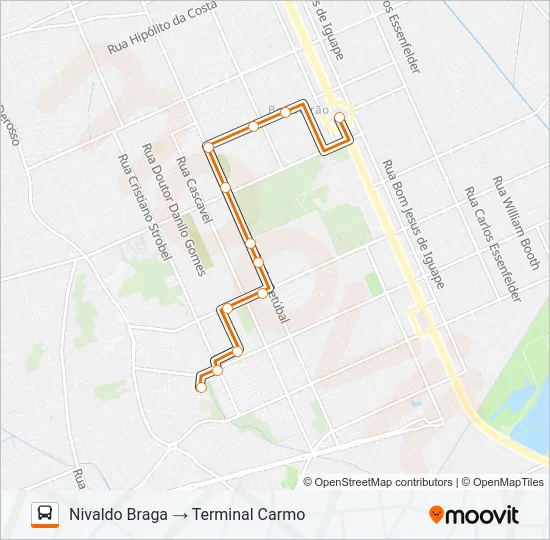 521 NIVALDO BRAGA Bus Line Map