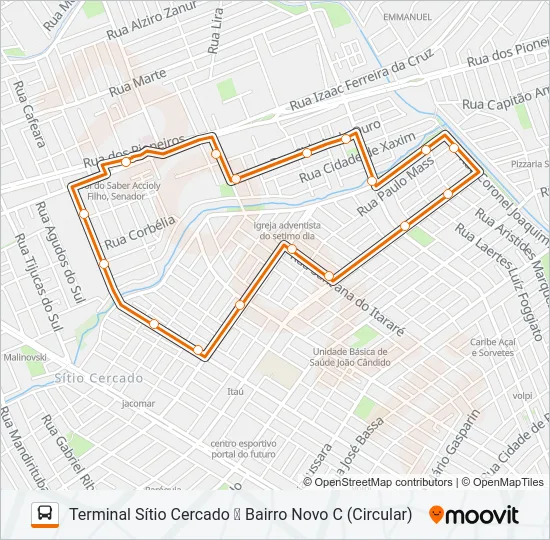 547 BAIRRO NOVO C Bus Line Map