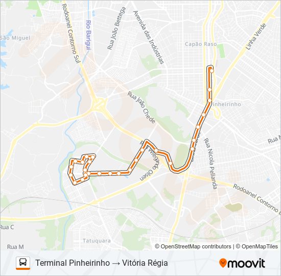 Mapa da linha 630 VITÓRIA RÉGIA de ônibus