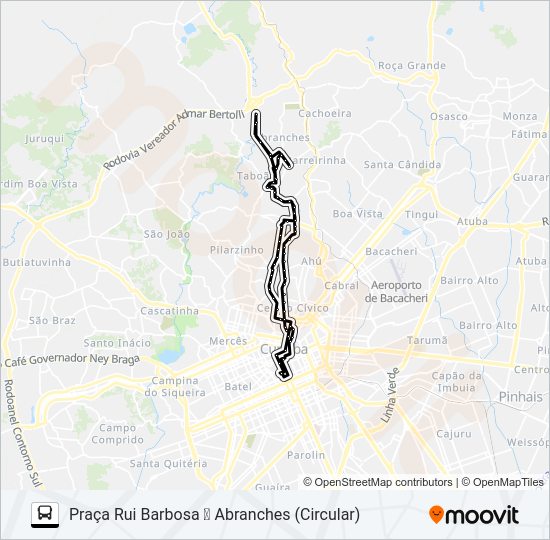 Mapa da linha 189 MAD. ABRANCHES de ônibus