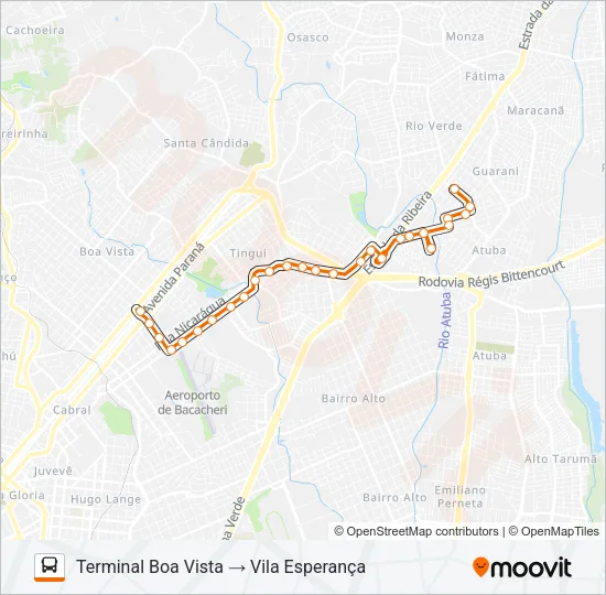 222 VILA ESPERANÇA Bus Line Map