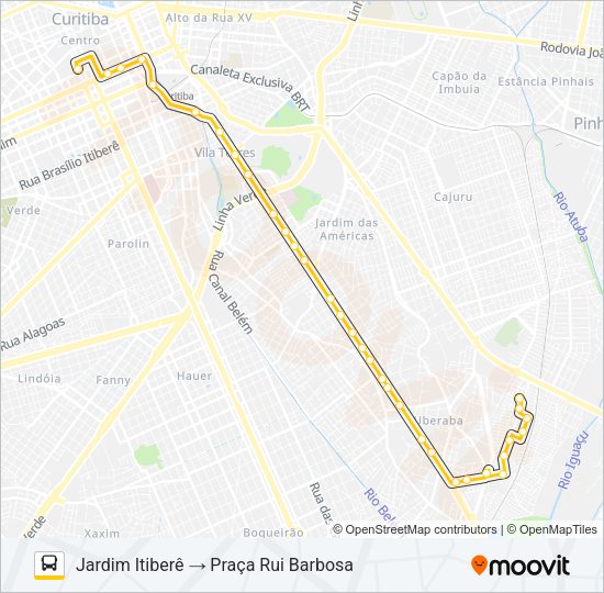 Mapa da linha 474 JARDIM ITIBERÊ de ônibus