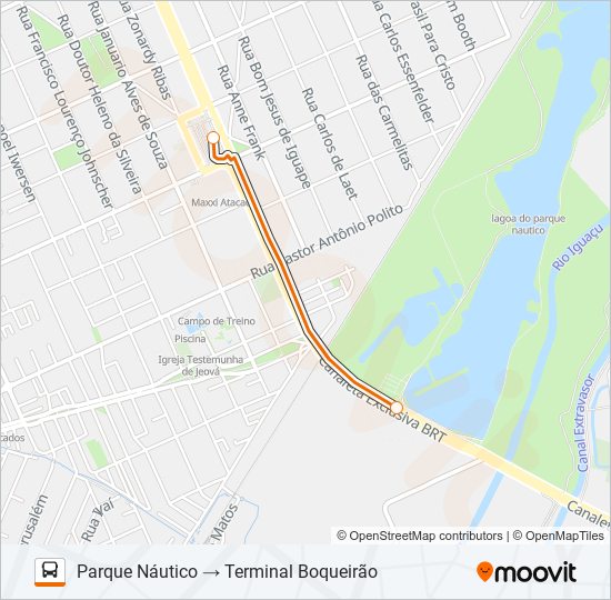 Mapa de 529 PARQUE NÁUTICO de autobús