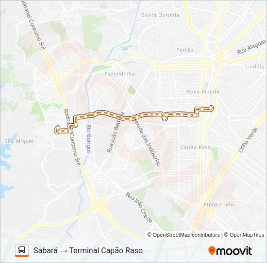 X41 REFORÇO SABARÁ Bus Line Map