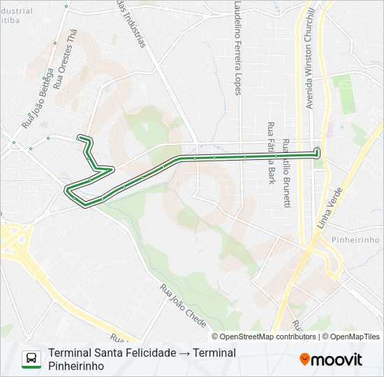 Mapa da linha 040 INTERBAIRROS IV de ônibus