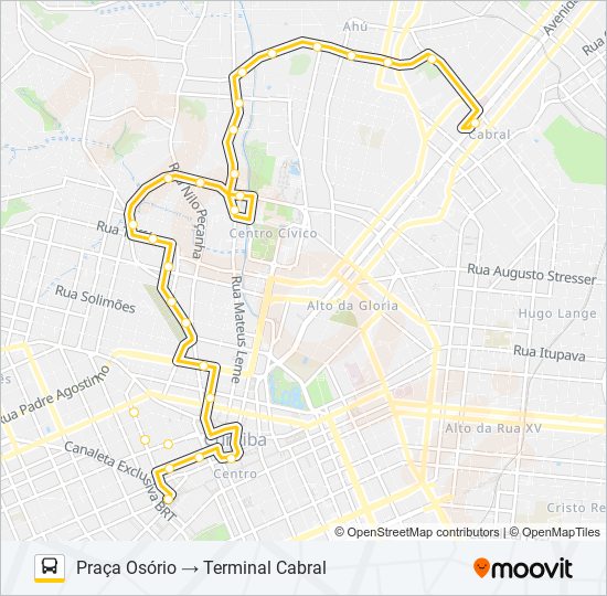 Mapa da linha 207 CABRAL / OSÓRIO de ônibus