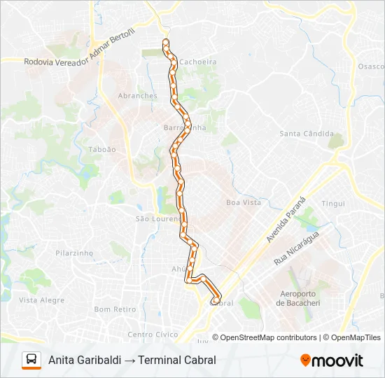 245 ANITA GARIBALDI Bus Line Map