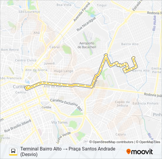 Mapa da linha 375 SAGRADO CORAÇÃO de ônibus