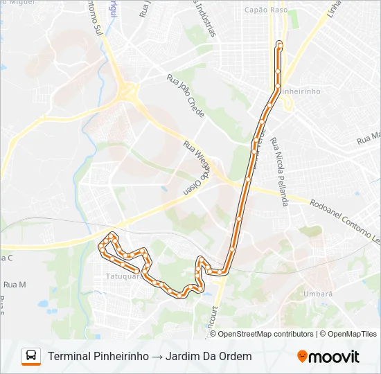 655 JARDIM DA ORDEM Bus Line Map