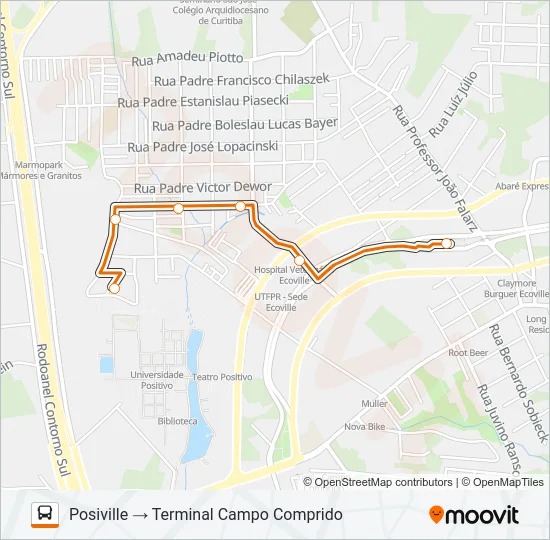 832 POSIVILLE / INC Bus Line Map