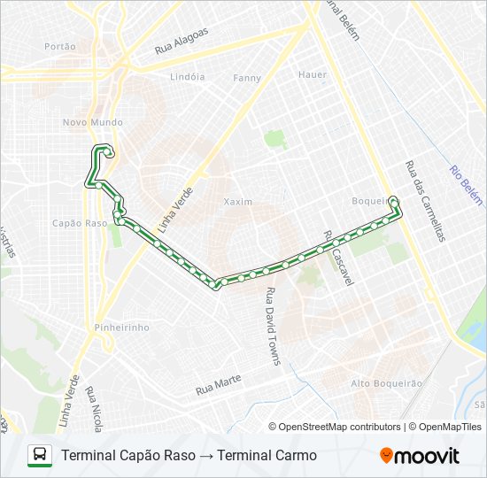 Mapa da linha 030 INTERBAIRROS III de ônibus