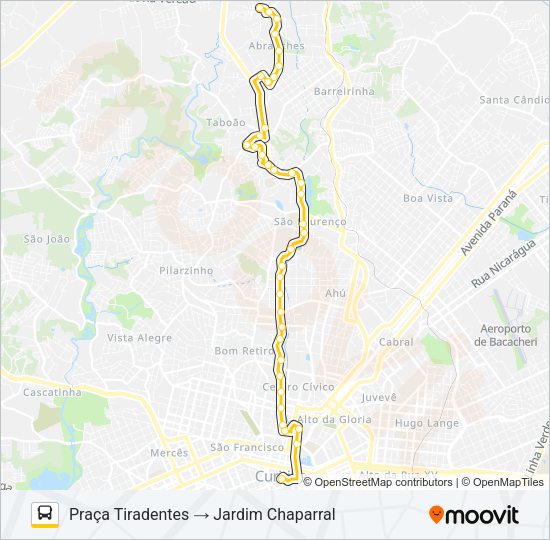 Mapa da linha 183 JARDIM CHAPARRAL de ônibus