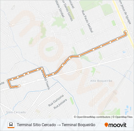 Mapa da linha 534 PARIGOT DE SOUZA de ônibus