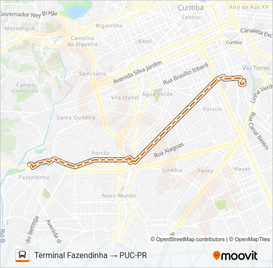 614 FAZENDINHA / PUC Bus Line Map