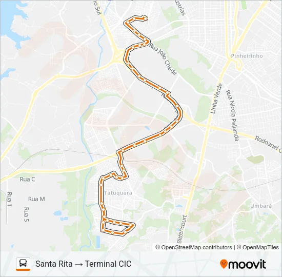 619 SANTA RITA / CIC Bus Line Map