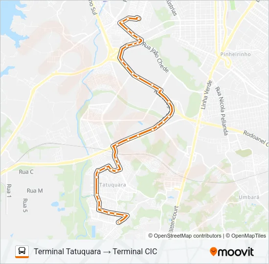 619 SANTA RITA / CIC Bus Line Map