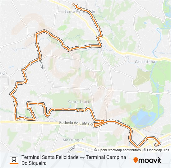 Mapa da linha 817 SATURNO / VENEZA de ônibus