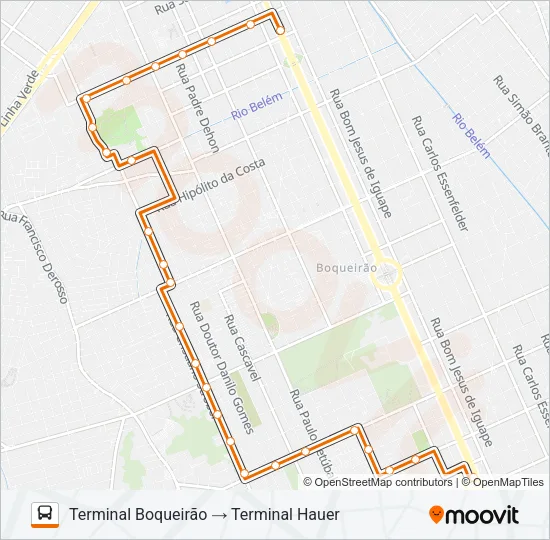 513 HAUER / BOQUEIRÃO Bus Line Map
