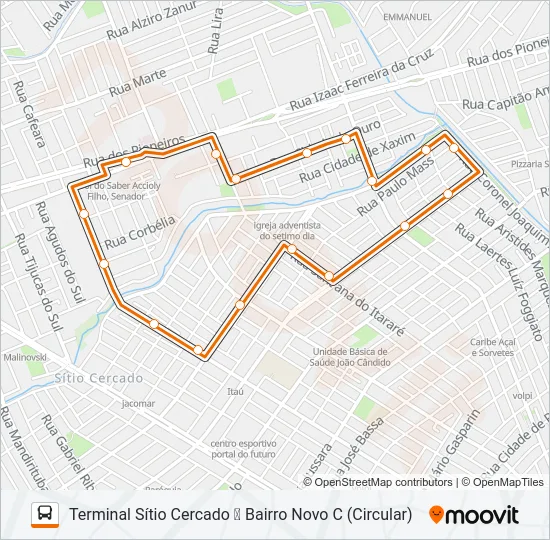 524 BAIRRO NOVO B / C Bus Line Map