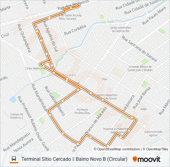 524 BAIRRO NOVO B / C Bus Line Map