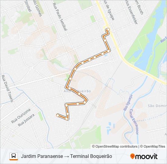 Mapa da linha 532 JARDIM PARANAENSE de ônibus