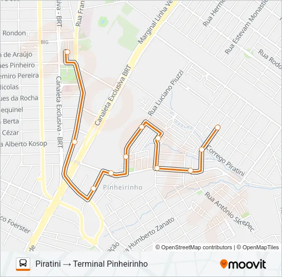 631 PIRATINI / BR 476 Bus Line Map