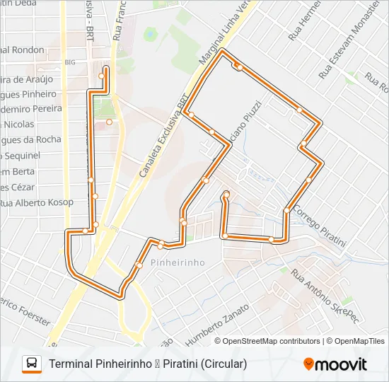 631 PIRATINI / BR 476 Bus Line Map