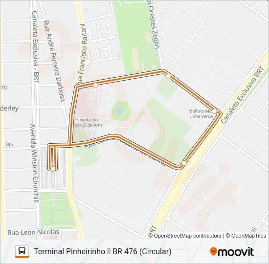 631 PIRATINI / BR 476 Bus Line Map