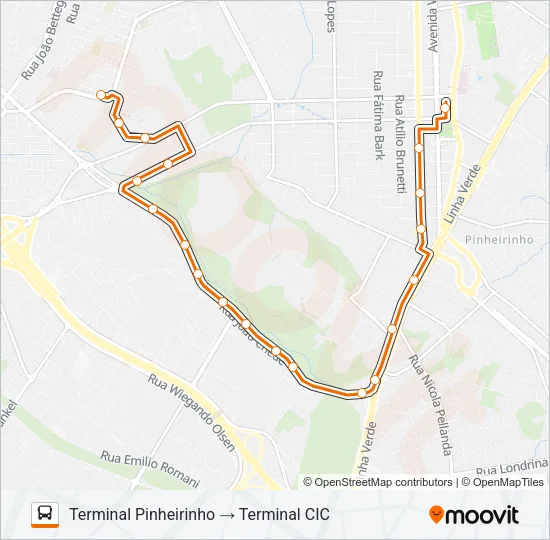 644 PINHEIRINHO / CIC Bus Line Map