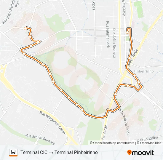644 PINHEIRINHO / CIC Bus Line Map