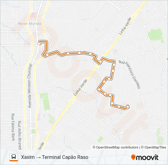 657 XAXIM / CAPÃO RASO Bus Line Map