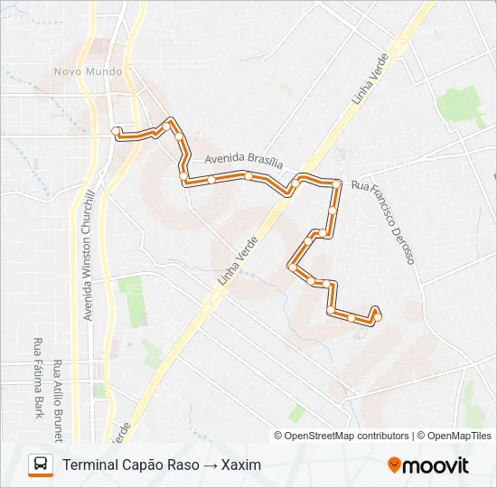 657 XAXIM / CAPÃO RASO Bus Line Map