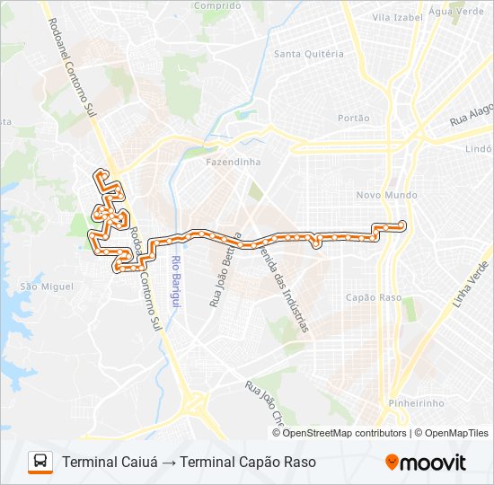 Mapa de 658 CAPÃO RASO / CAIUÁ de autobús