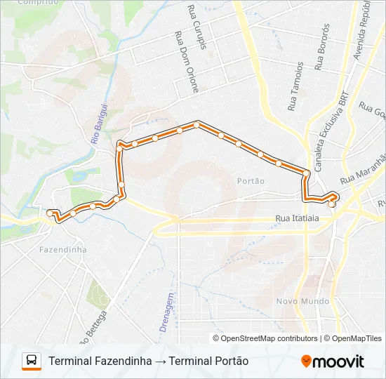 611 FAZENDINHA / PORTÃO Bus Line Map