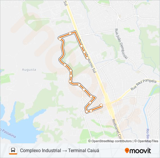 Mapa da linha 722 COMPLEXO INDUSTRIAL de ônibus